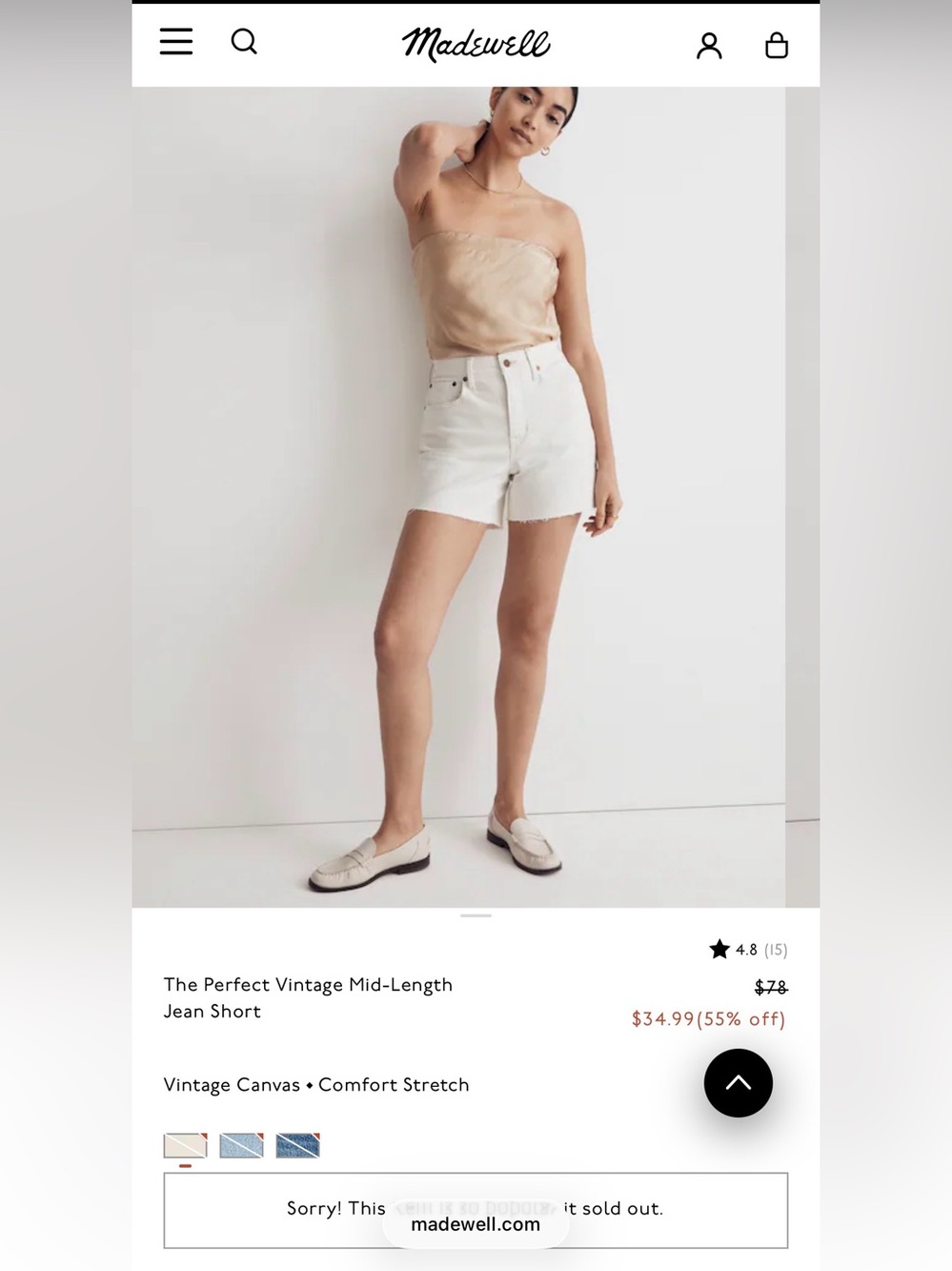 Madewell The Perfect Mid Length Jean Short